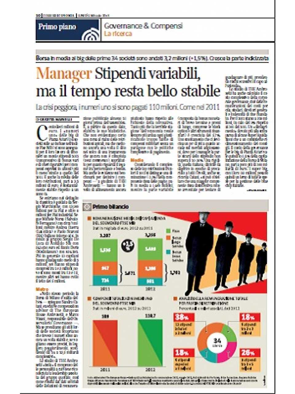Manager. Stipendi variabili, ma il tempo resta bello stabile