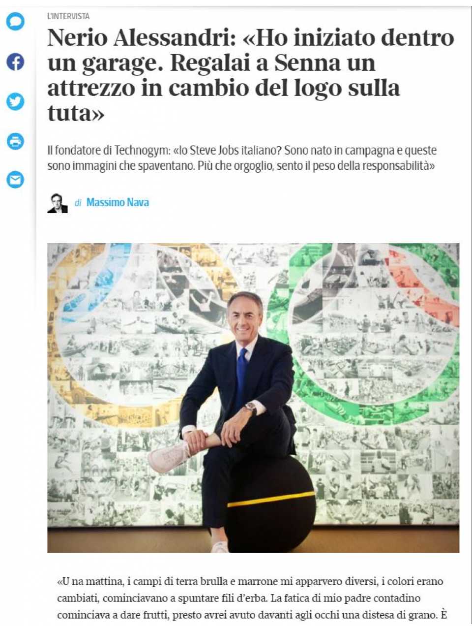 Nerio Alessandri: «Ho iniziato dentro un garage. Regalai a Senna un attrezzo in cambio del logo sulla tuta»