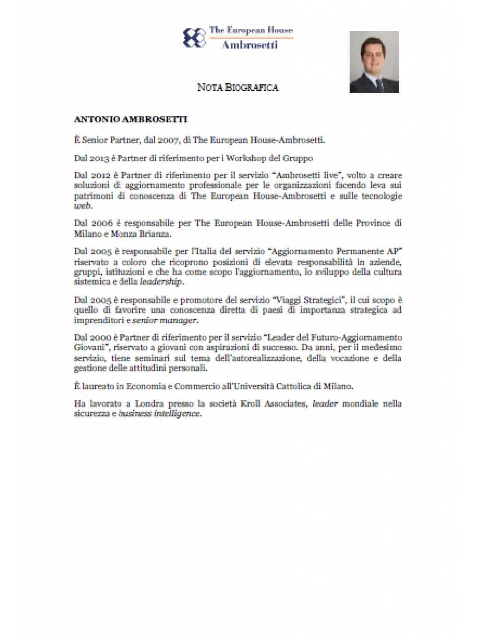 Nota biografica - Antonio Ambrosetti