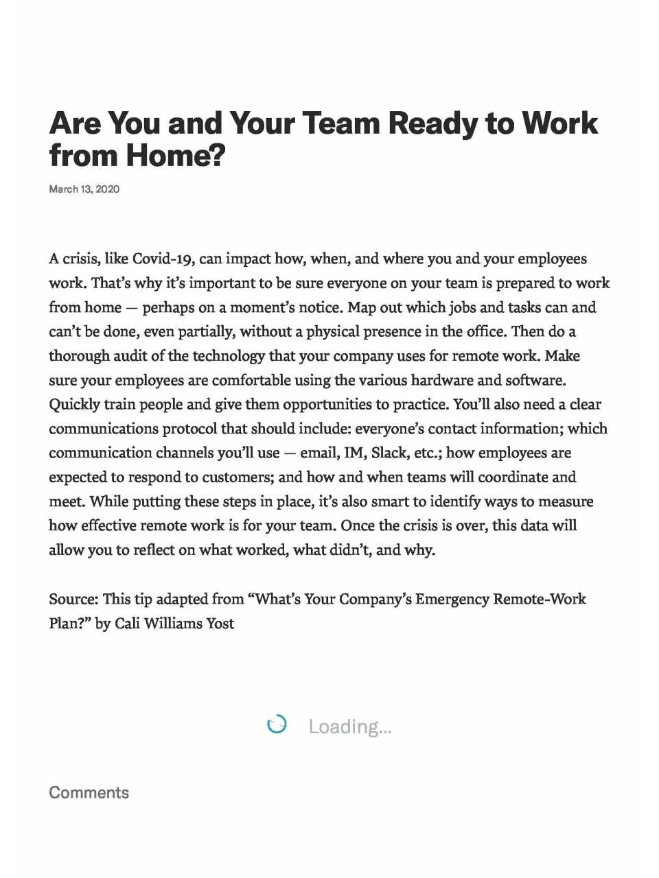 Are You and Your Team Ready to Work from Home?
