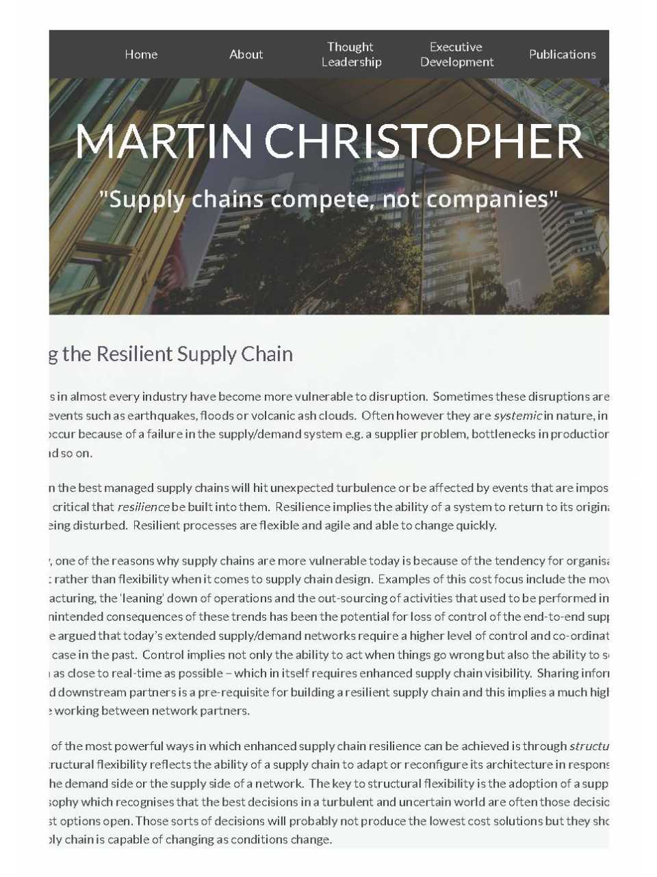 Creating the Resilient Supply Chain