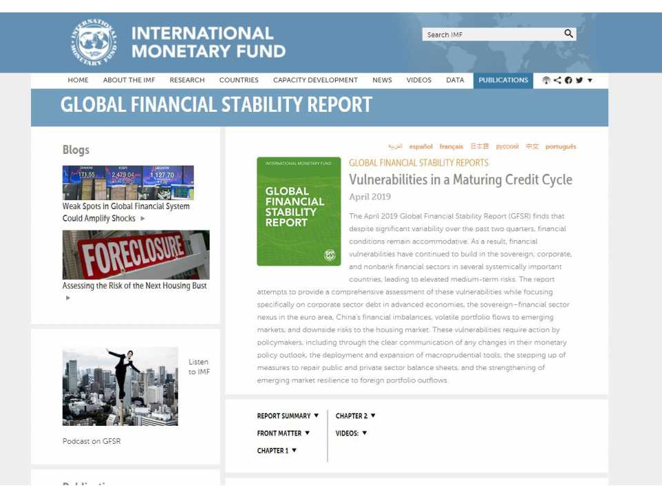 Global Financial Stability Report Vulnerabilities In A Maturing Credit Cycle