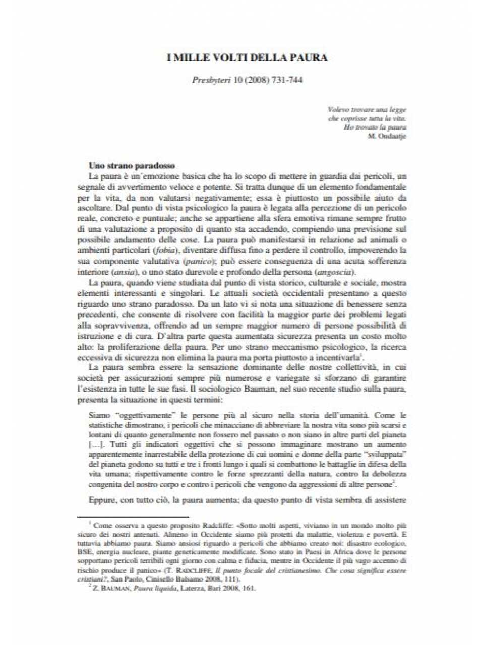 I mille volti della paura