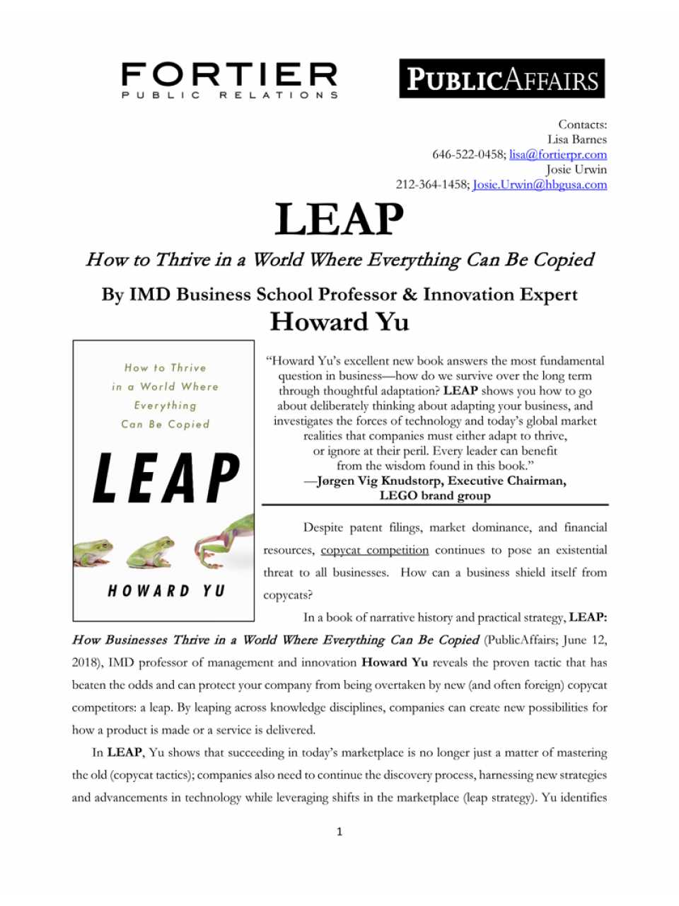 Leap. How to thrive in a world where everything can be copied