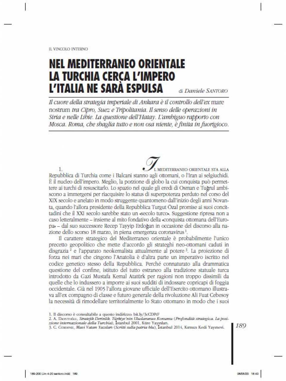 AGGIORNAMENTO PERMANENTEVIA WEBScenari globali e interesse nazionale: pandemia, continuità, cambiamento