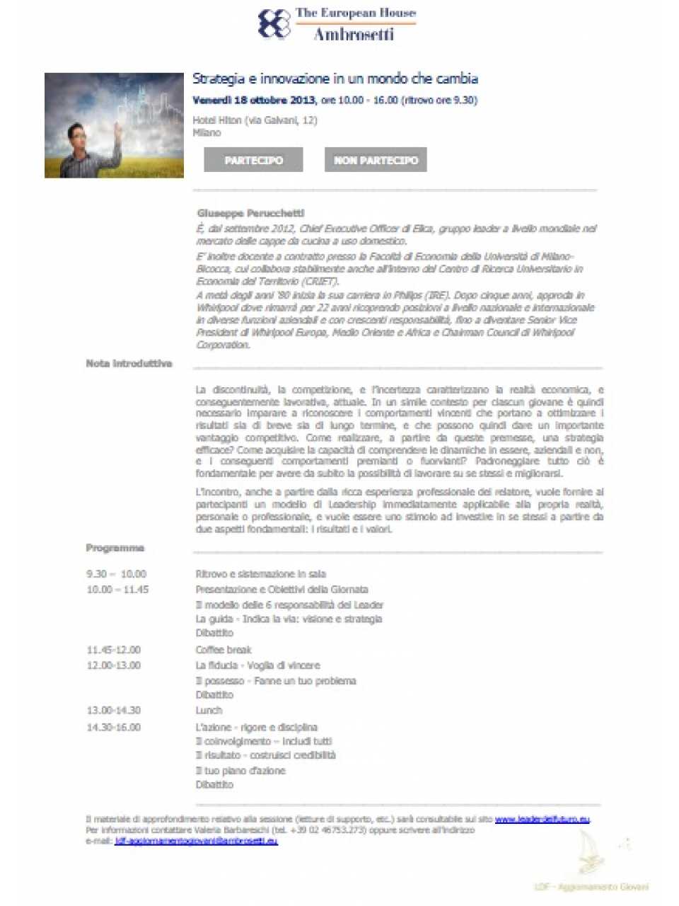 Nota informativa 18 ottobre 2013