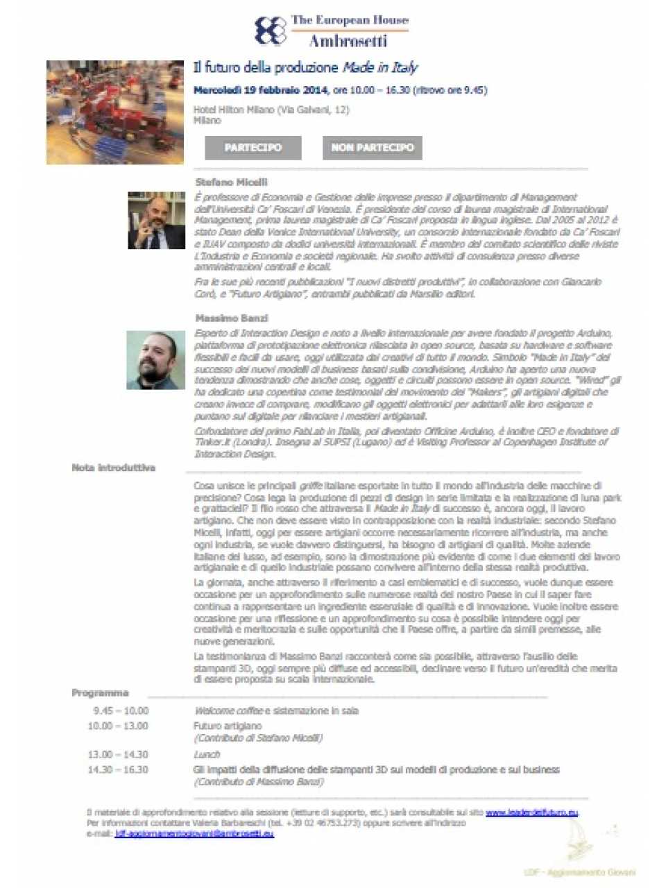Nota informativa 19 febbraio 2014