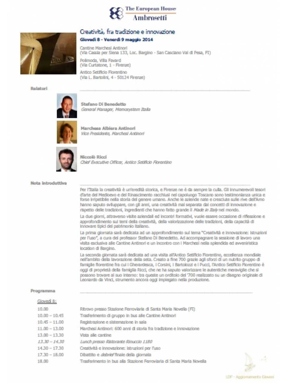 Nota informativa 8-9 maggio 2014