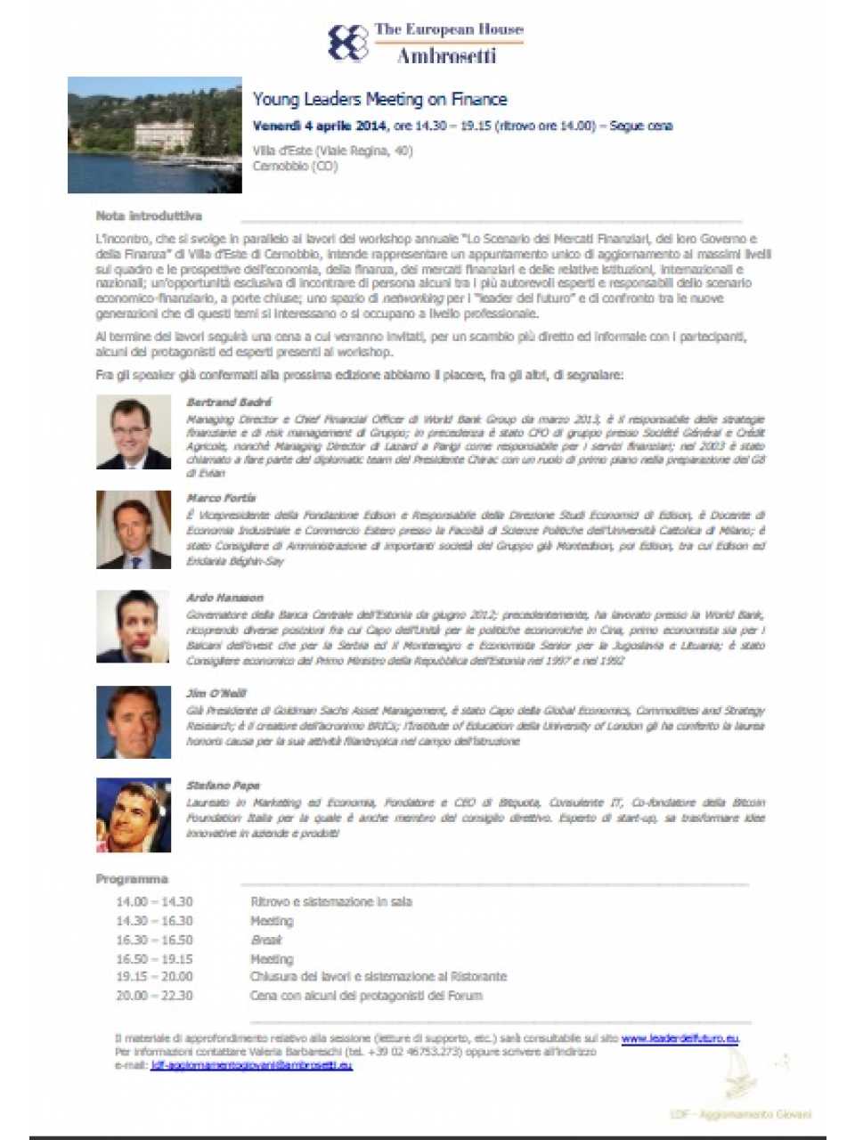 Nota informativa 4 aprile 2014