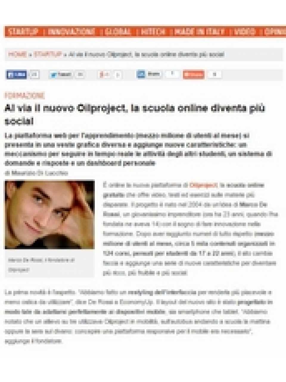 Al via il nuovo Oilproject, la scuola online diventa più social