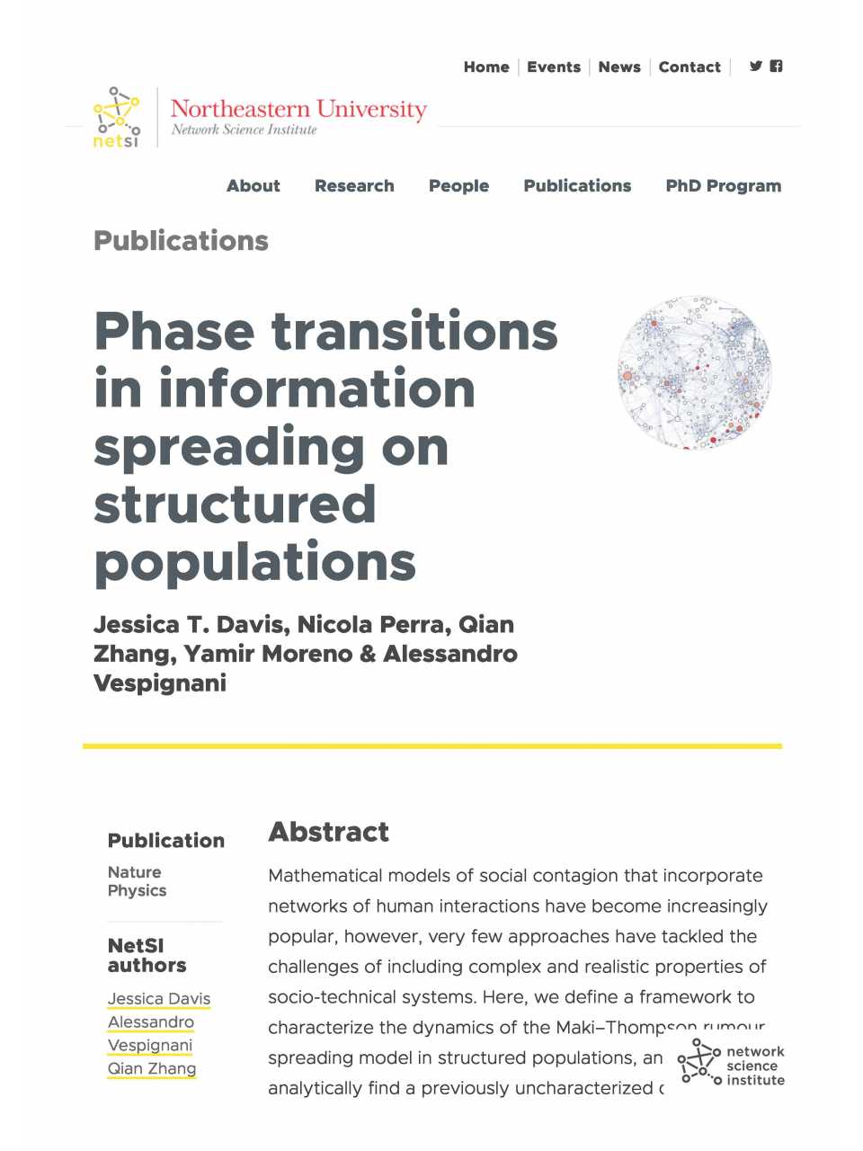 Phase transitions in information spreading on structured populations