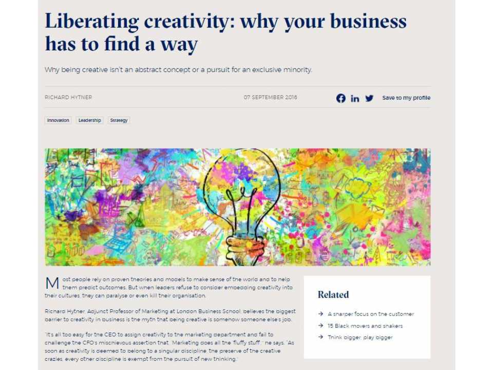 Liberating creativity: why your business has to find a way