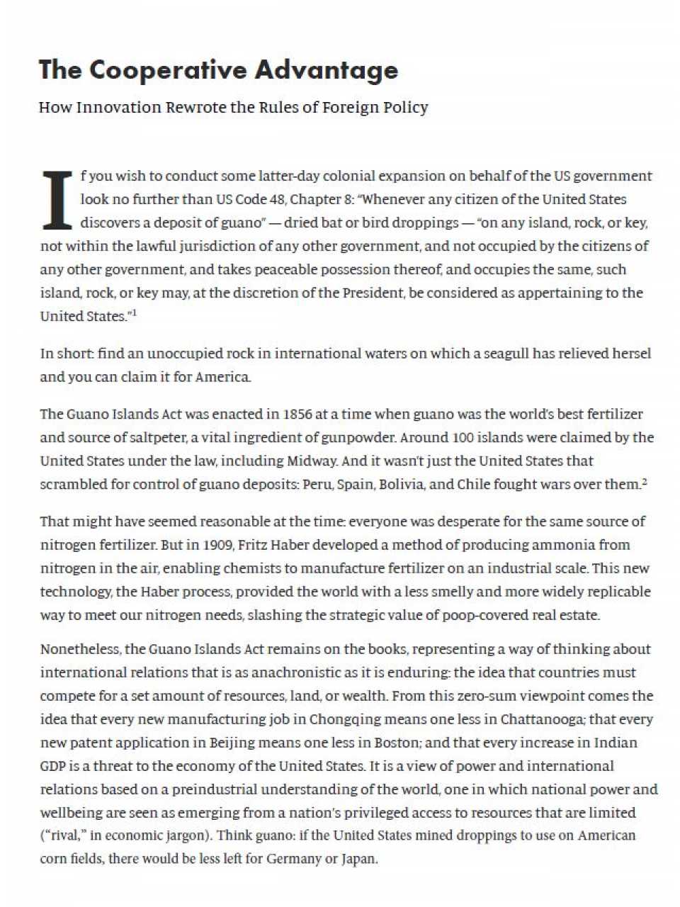 The Cooperative Advantage. How Innovation Rewrote The Rules Of Foreign Policy