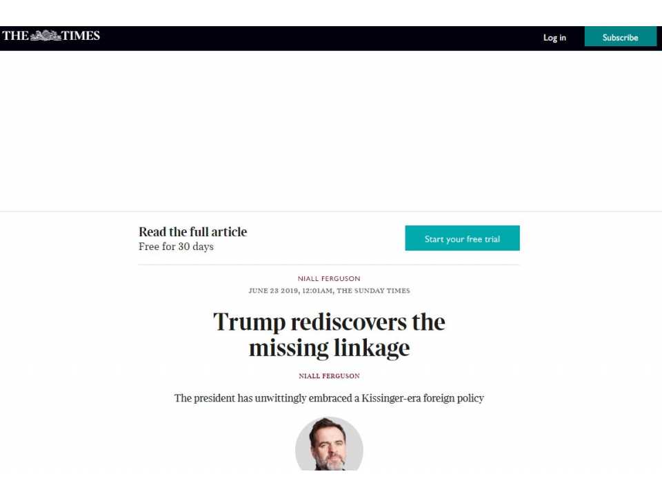 Trump Rediscovers The Missing Linkage