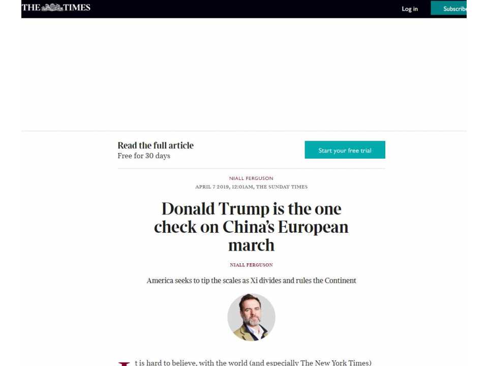 Donald Trump Is The One Check On China'S European March