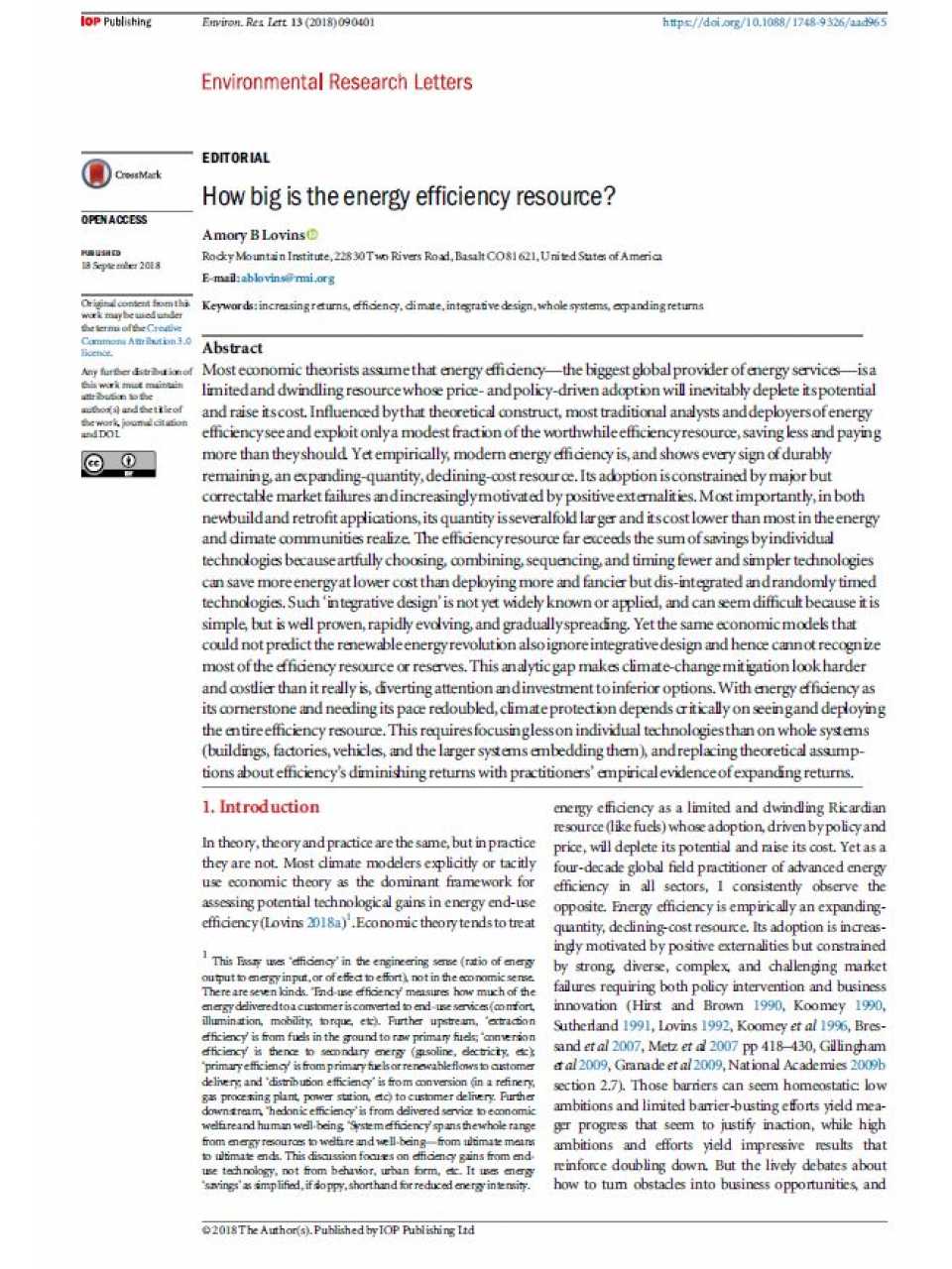 How Big Is The Energy Efficiency Resource?