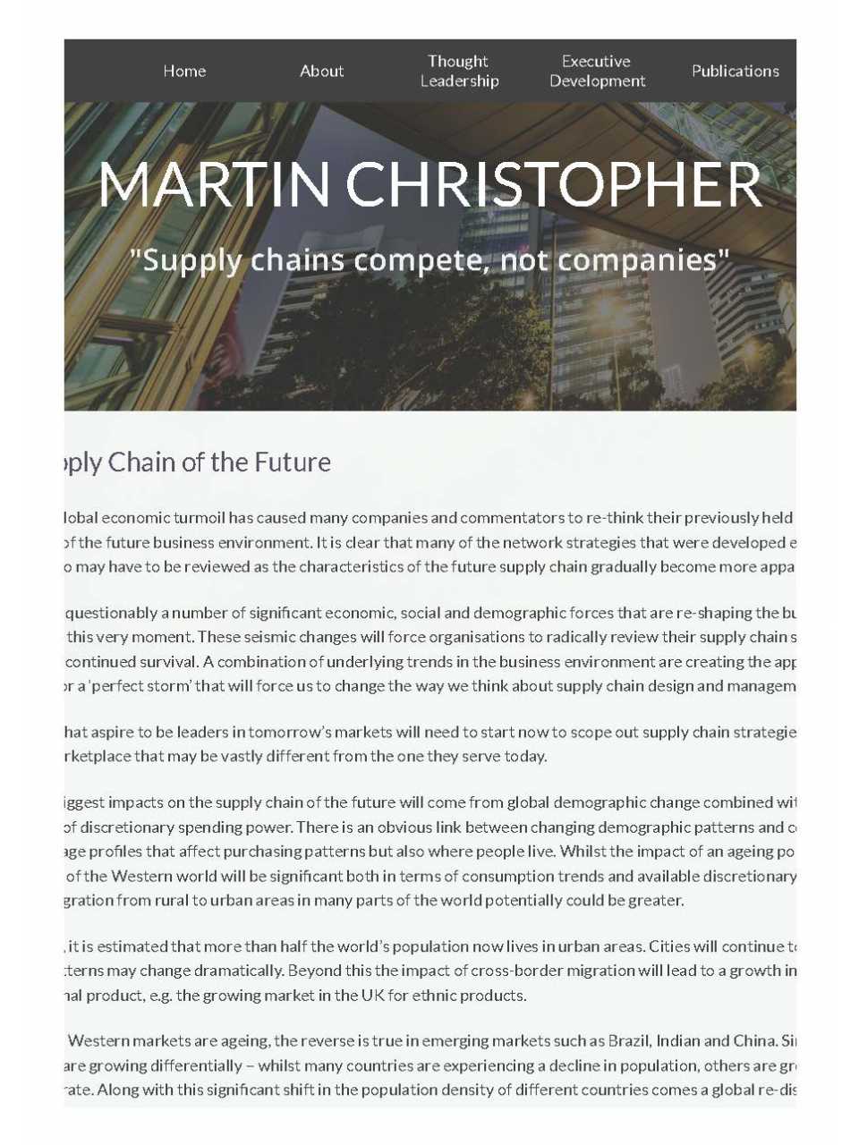 The Supply Chain of the Future