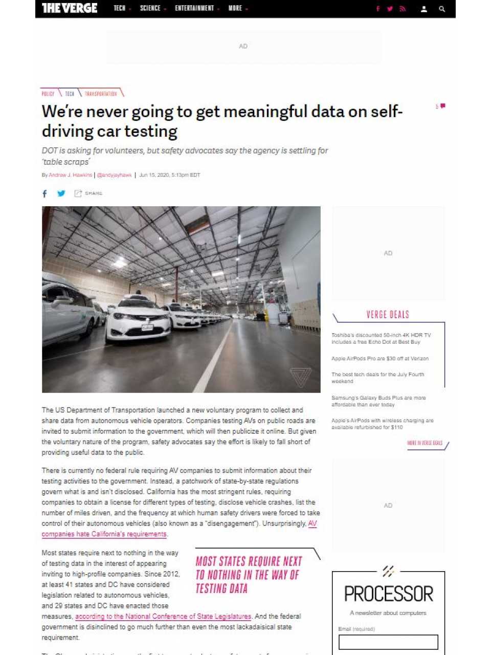 Autonomous vehicles - We’re never going to get meaningful data on self-driving car testing