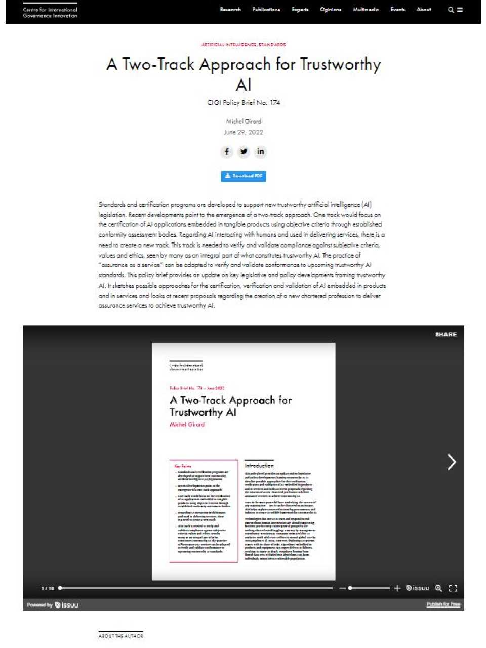 A two-track approach for trustworthy AI