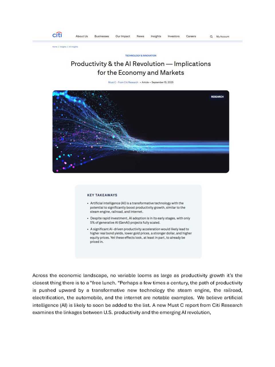 Productivity & the AI revolution