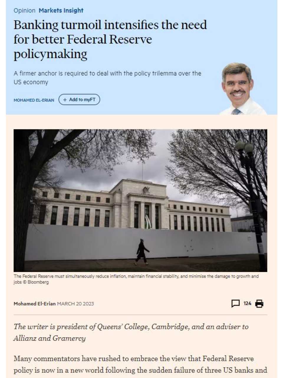 Banking turmoil intensifies the need for better federal reserve policymaking