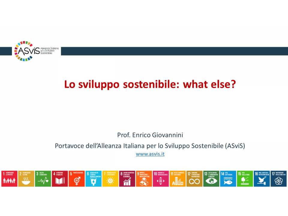 Lo sviluppo sostenibile: what else?