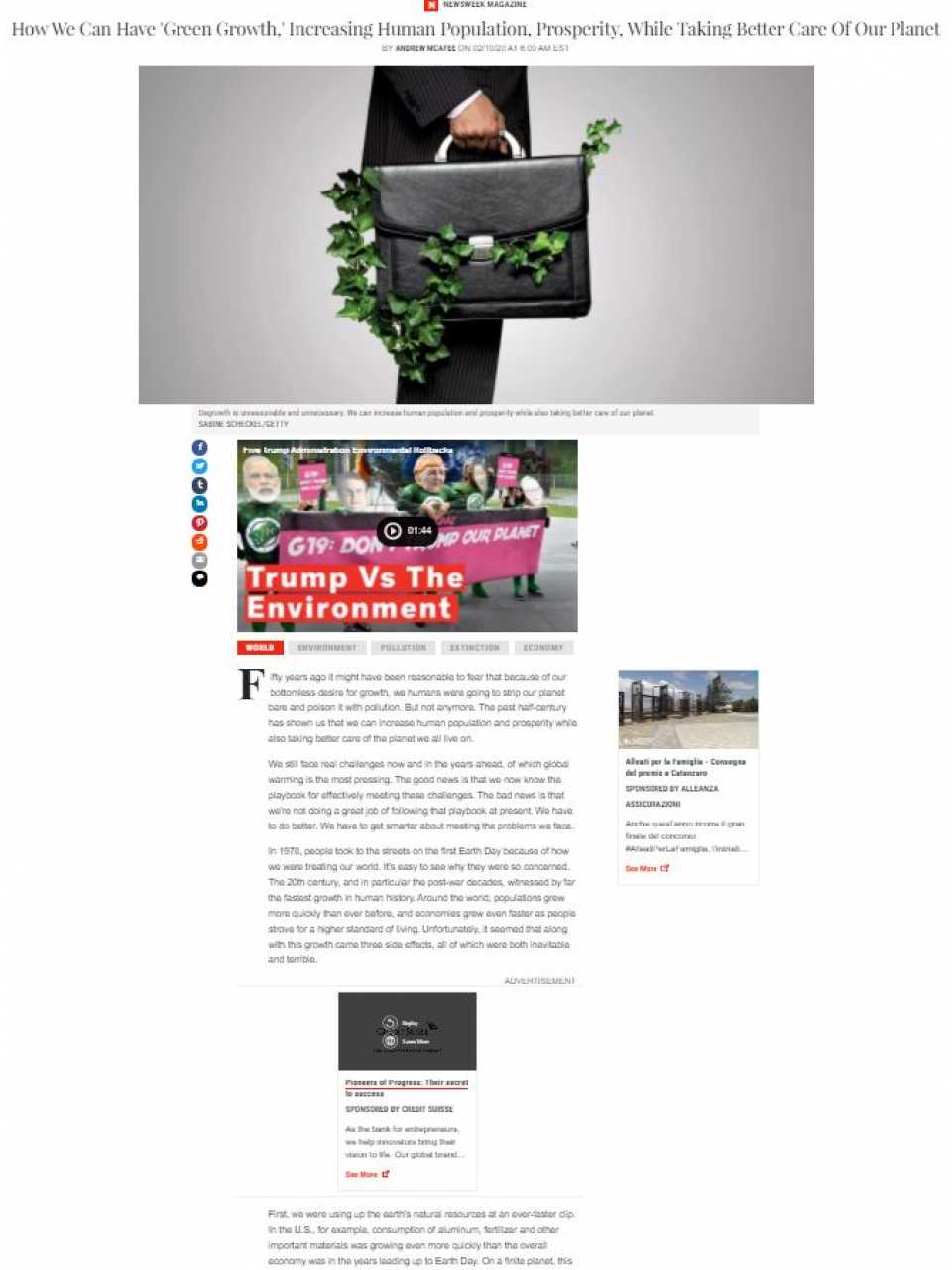 How We Can Have 'Green Growth,' Increasing Human Population, Prosperity, While Taking Better Care Of Our Planet