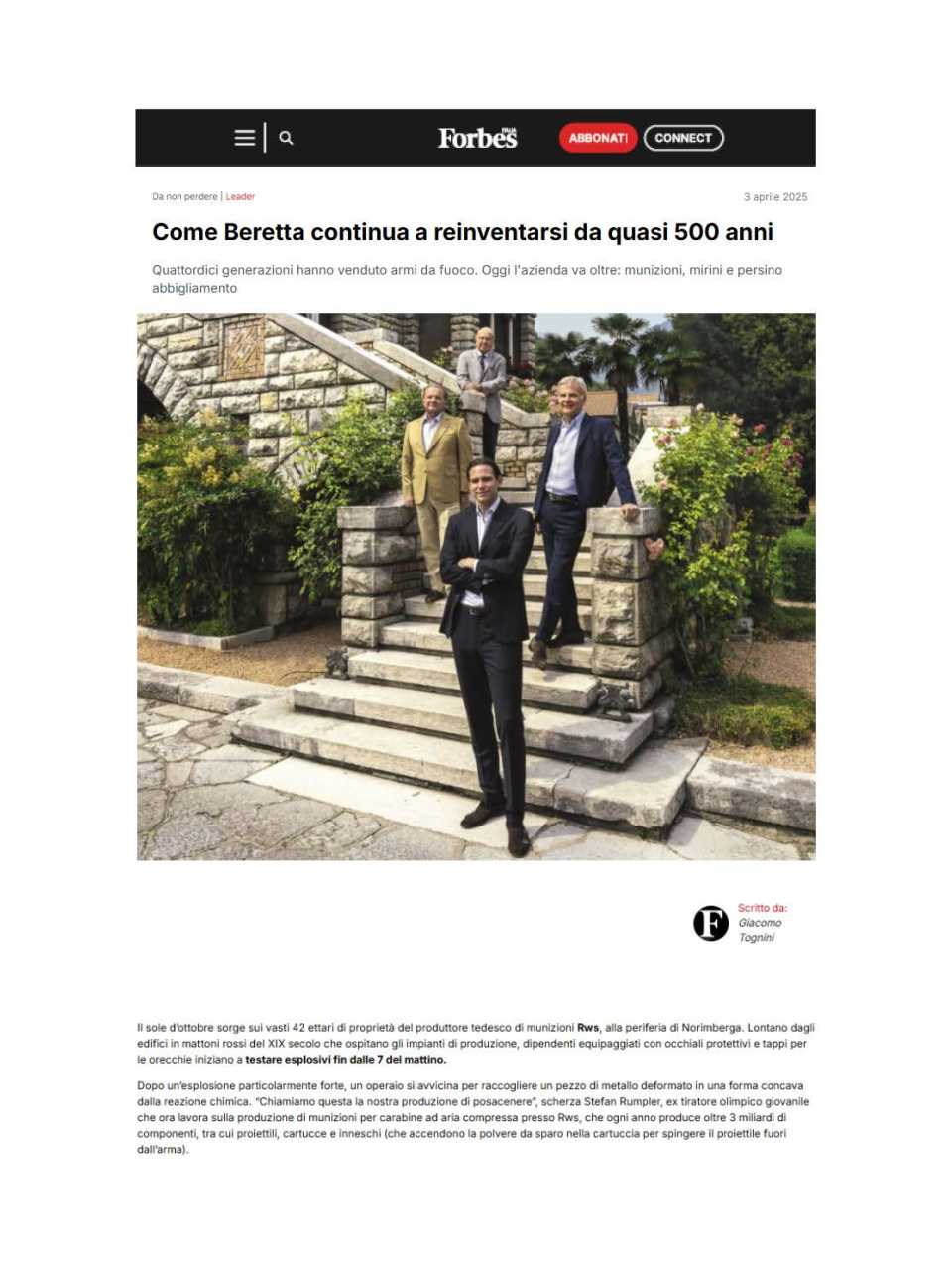 Come Beretta continua a reinventarsi da quasi 500 anni