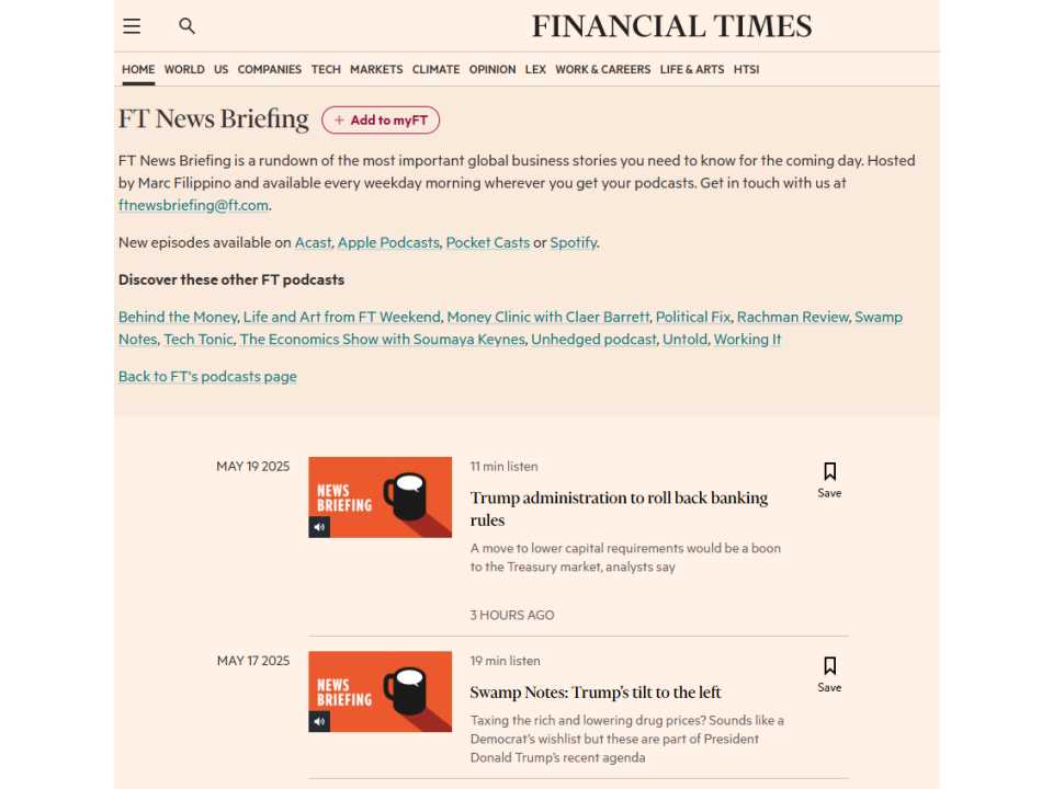 FT News Briefing