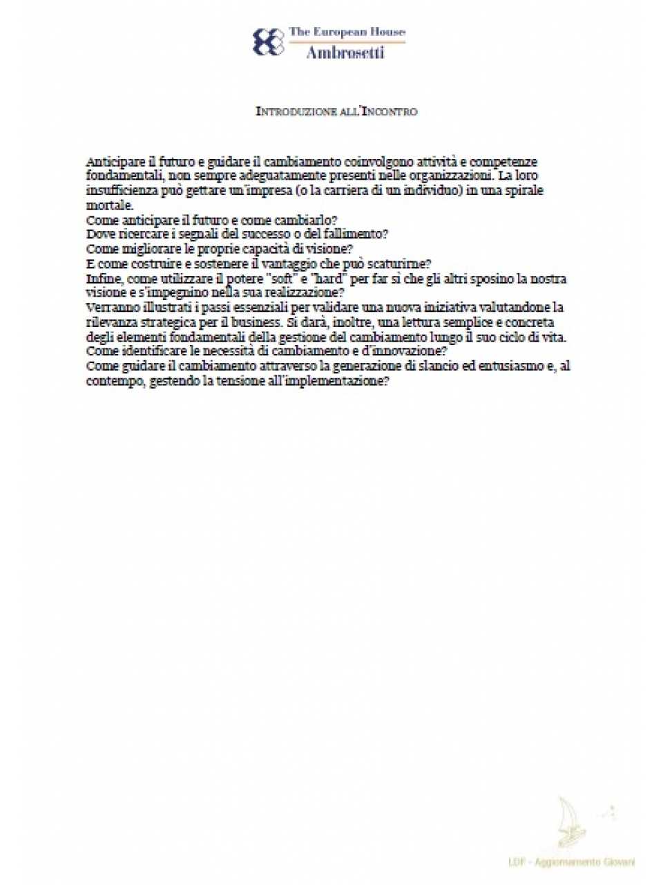 Introduzione all'incontro
