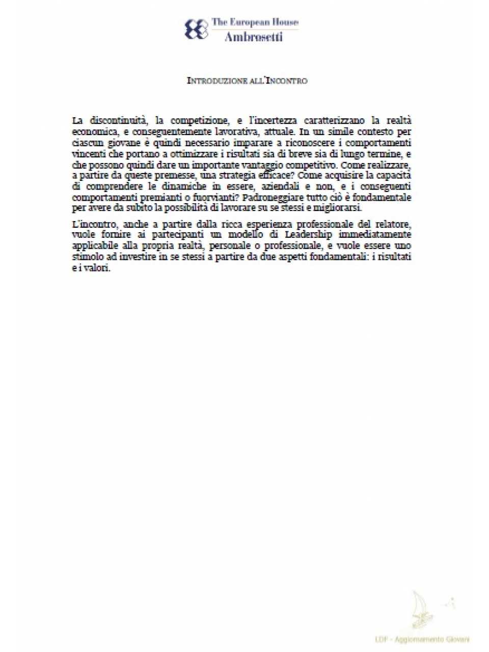 Introduzione all'incontro