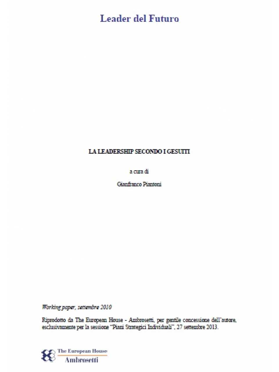 La leadership secondo i gesuiti