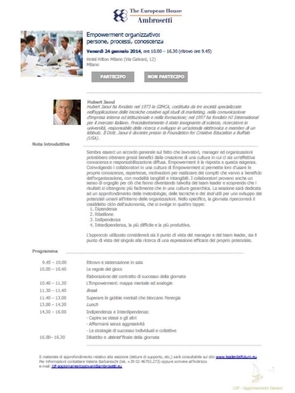 Nota informativa 24 gennaio 2014
