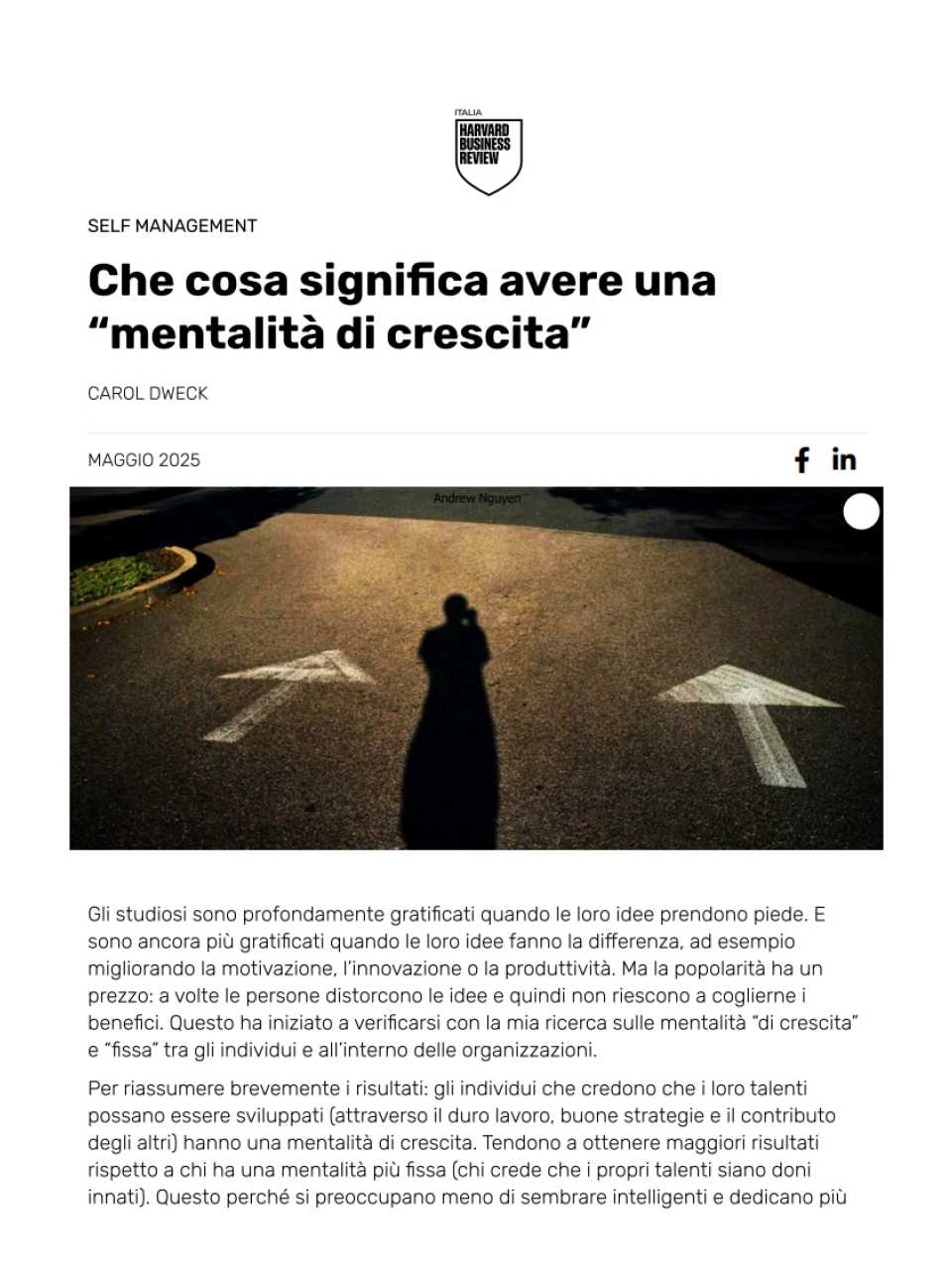 Che cosa significa avere una “mentalità di crescita”