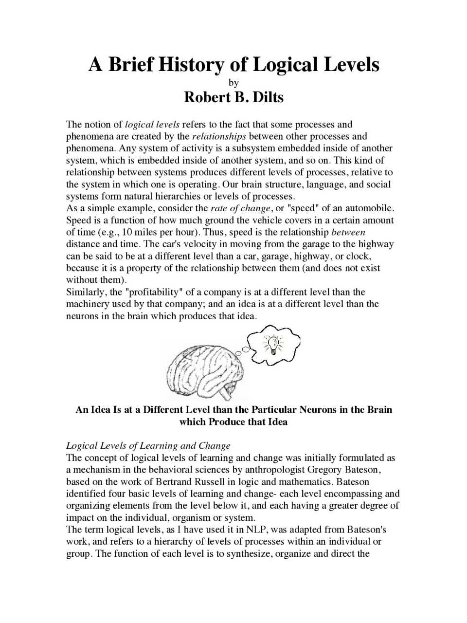 A Brief History of Logical Levels