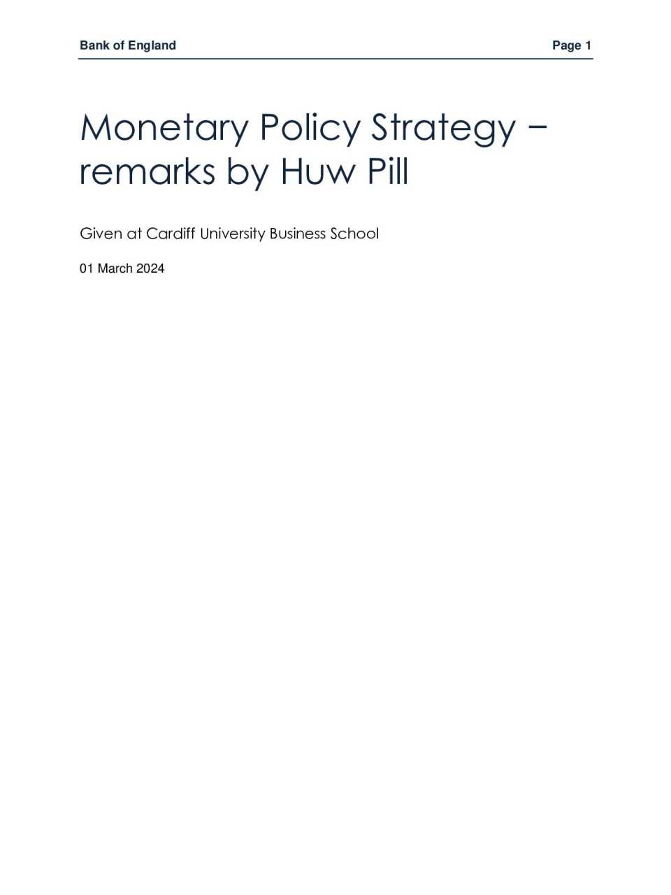 Monetary Policy Strategy