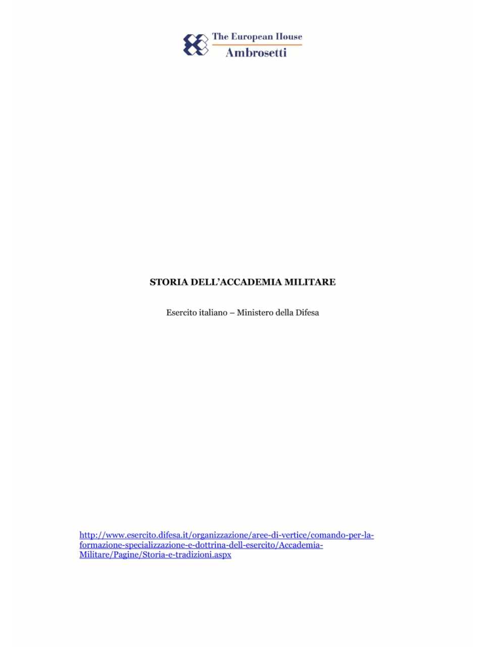 Storia dell'Accademia MIlitare