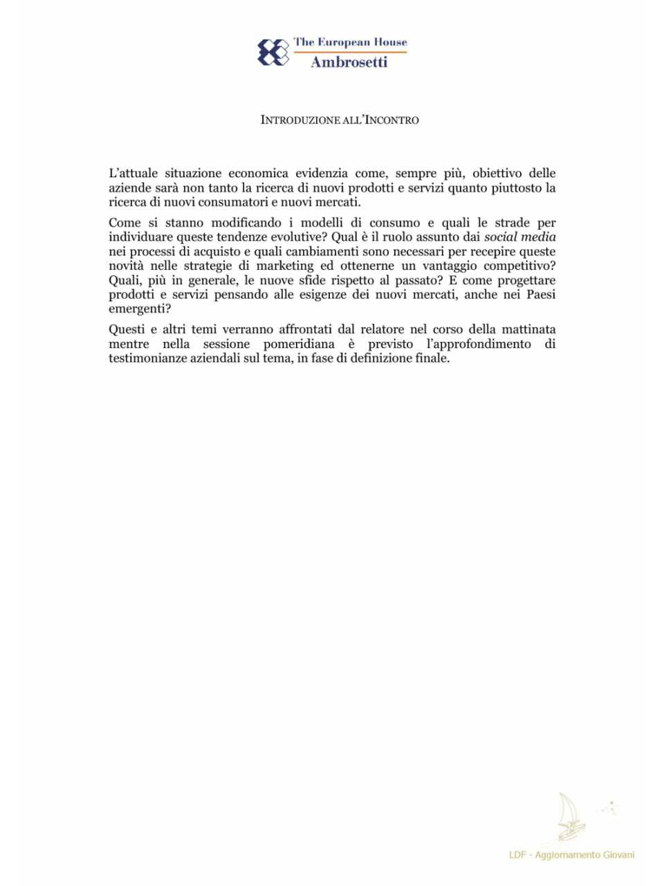 Introduzione incontro
