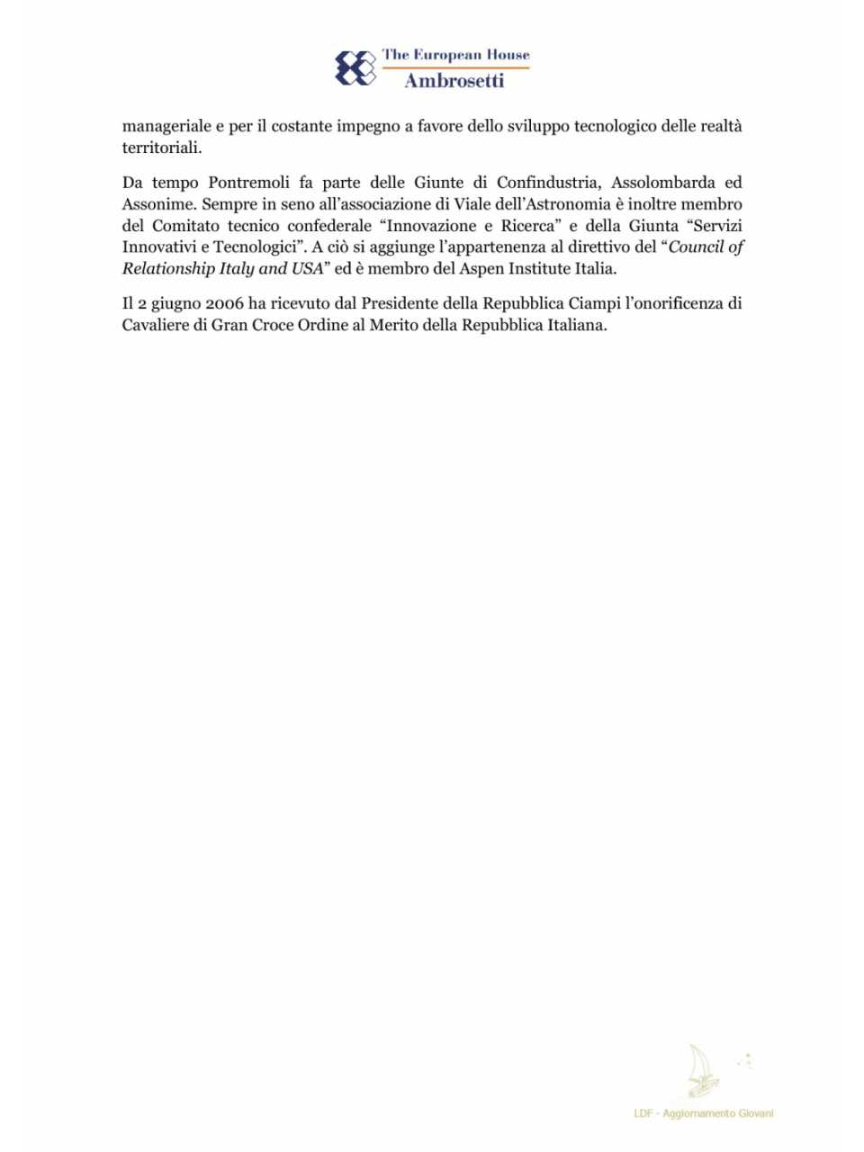 Nota biografica - Andrea Pontremoli