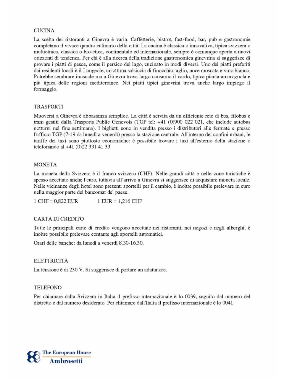 Informazioni utili