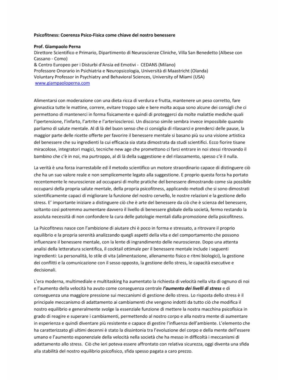Psicofitness: coerenza psico-fisica come chiave del nostro benessere