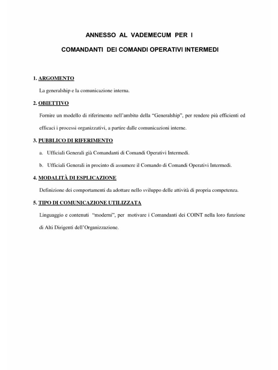 La Generalship e la comunicazione interna