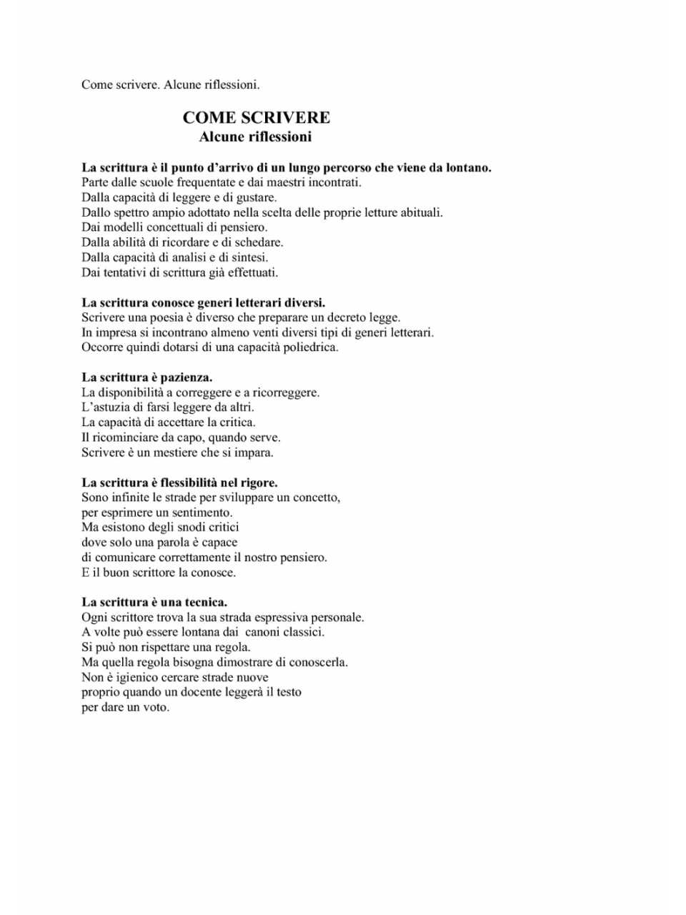 Come scrivere