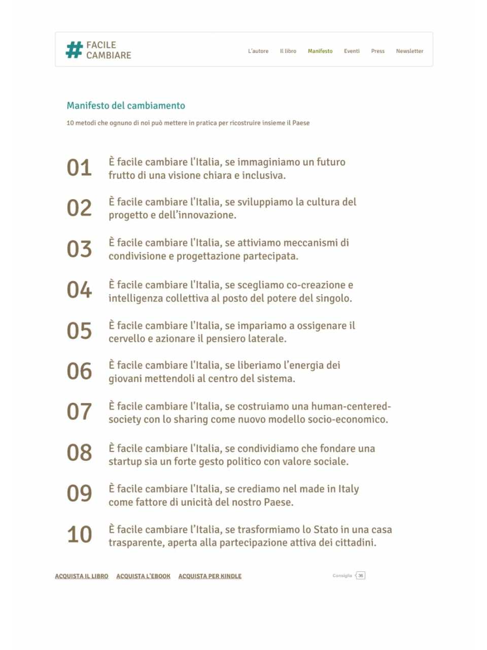 Manifesto del cambiamento