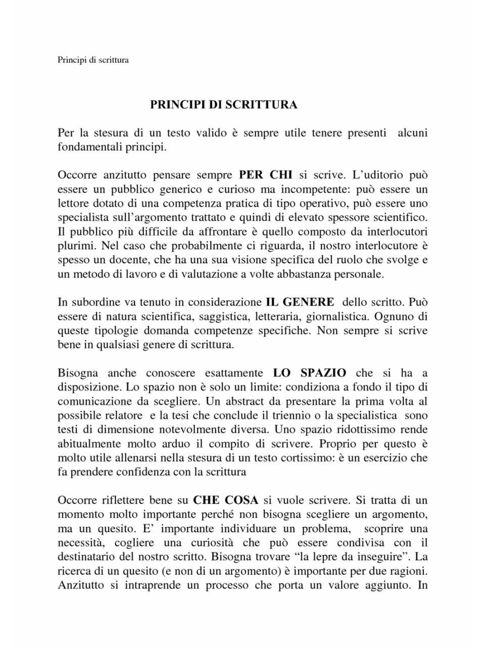 Principi di scrittura