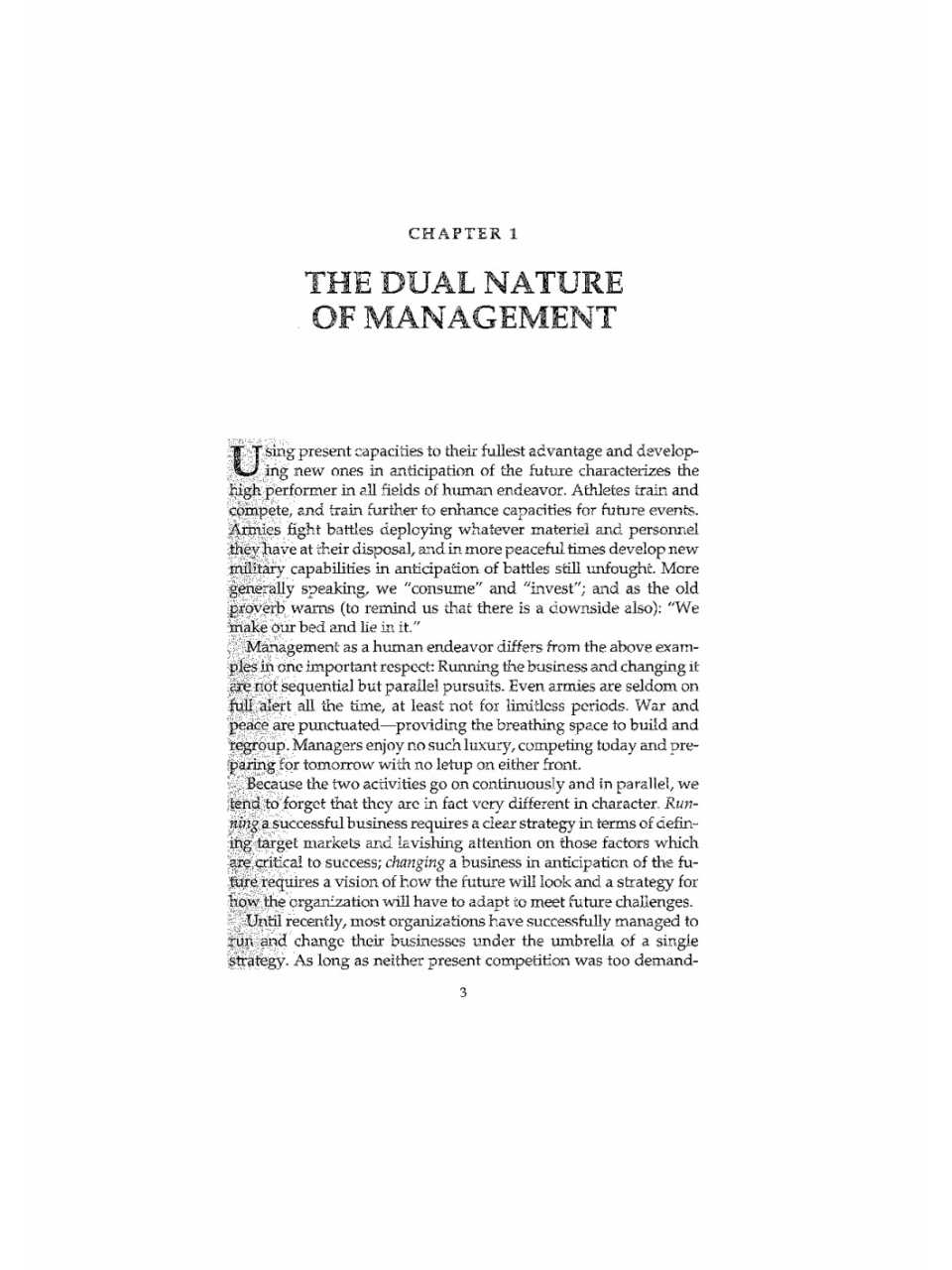 The dual nature of management