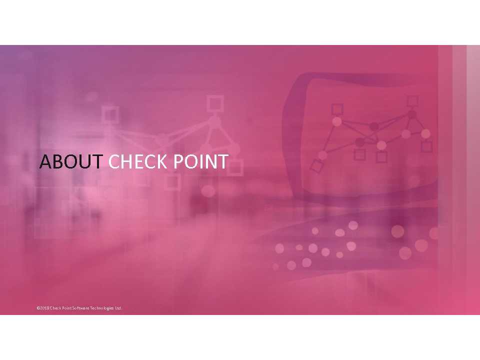 2018 Check Point Corporate overview
