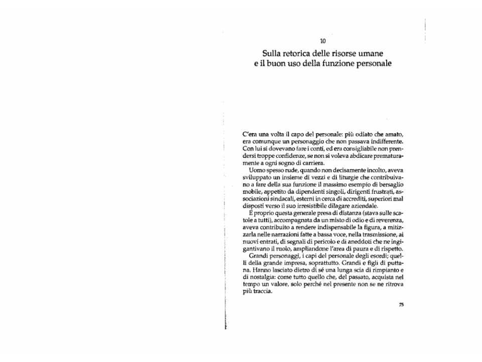Sulla retorica delle Risorse Umane