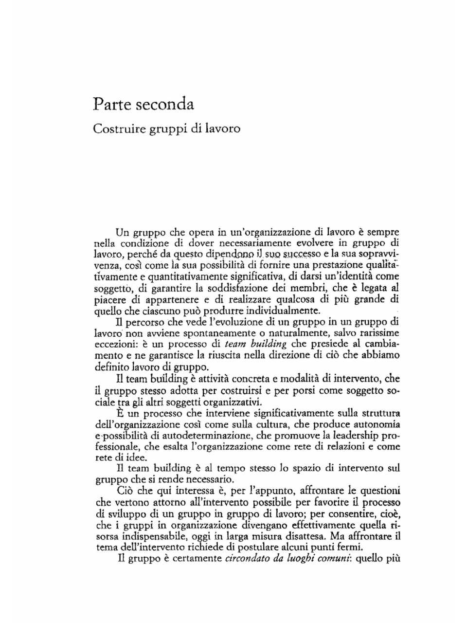 Costruire gruppi di lavoro