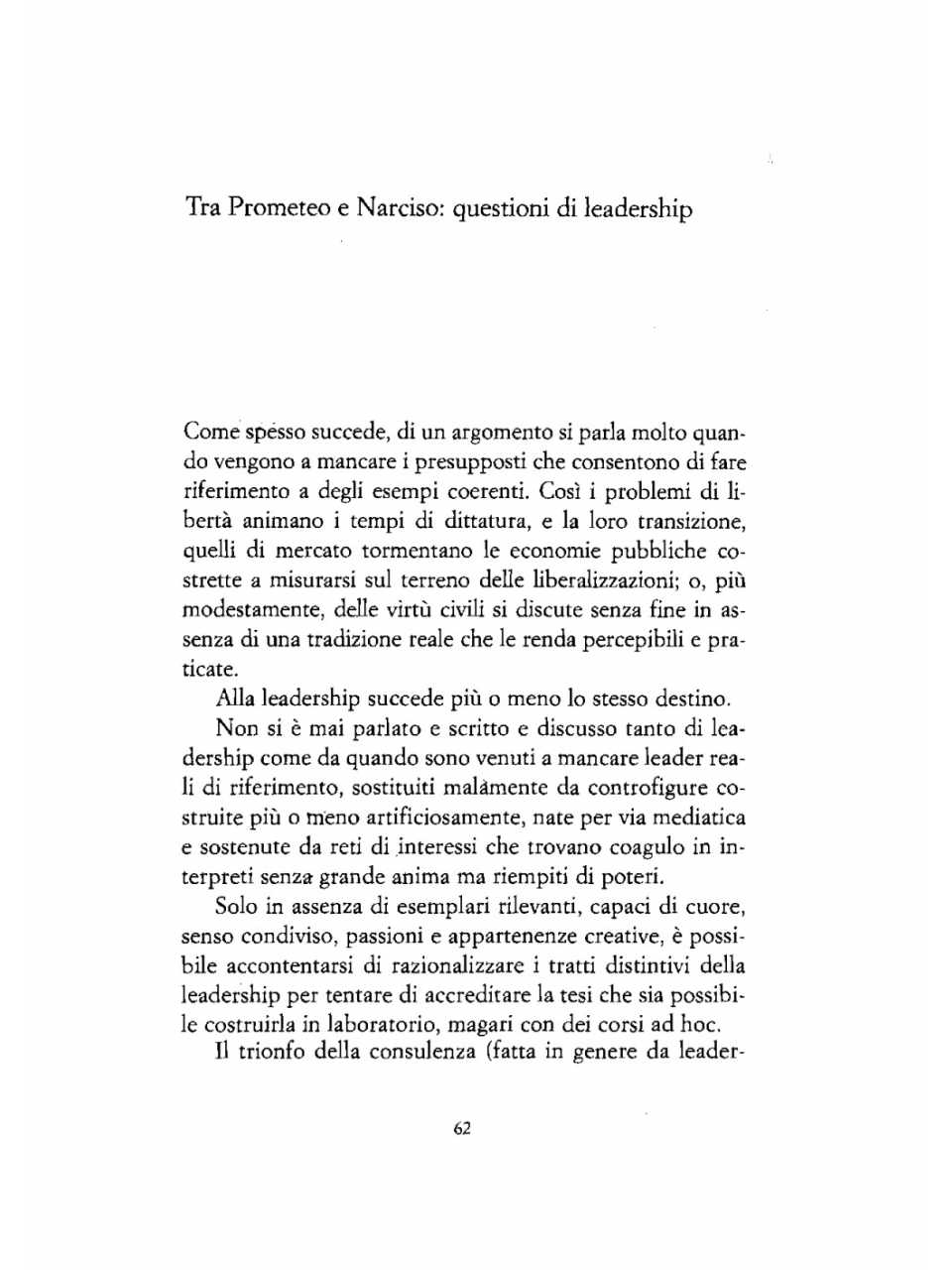 Tra Prometeo e Narciso: questione di leadership
